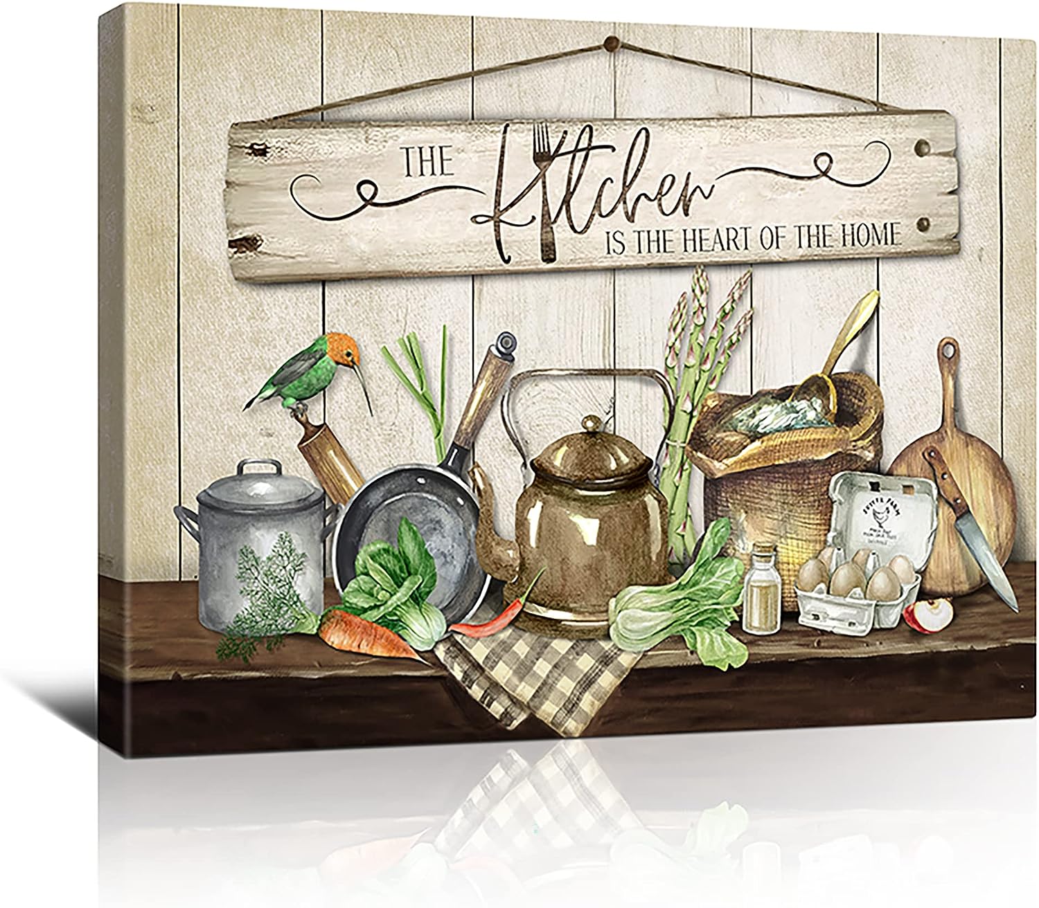 Farmhouse Kitchen Wall Decor Rustic Kitchen Rules Wall Art Norina Sunflower Fruit Canvas Print