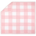 thumbnail image 1 of Farmhouse Large Pink and White Check Baby Blanket - Rustic Chic 100% Cotton Sweater Knit, 1 of 3