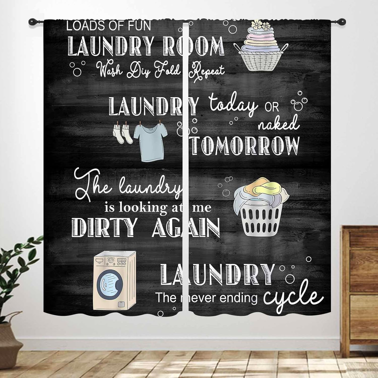 Farmhouse Laundry Room Curtains