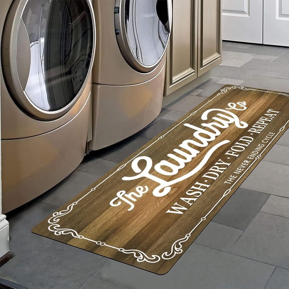 Farmhouse Laundry Room Rug Runner 20"X48" Non Slip Kitchen Rugs and Mats Laundry Room Decor Washable Rugs Carpet Runner for Kitchen Floor Laundry Room Bathroom Hallway Entryway Area Rugs