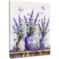 thumbnail image 1 of Farmhouse Lavender Wall Art for Bathroom Purple Floral and Butterfly in Vase and Inspirational Quotes on Rustic Wood Canvas Wall Art Flower Wall Art Paintings Living Room Decor,10L X 8W Inches, 1 of 7