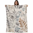 thumbnail image 1 of Farmhouse Leaves Blanket Soft Cozy Warm Throw Blanket for Couch, Plush Fuzzy Flannel Fleece Blankets for Sofa, Pastoral Vintage Flowers Botanical Bed Blankets Lightweight Gifts for Women, 40"x50", 1 of 9