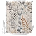 thumbnail image 1 of Farmhouse Leaves Shower Curtain Set - Standard 72" x 72" Washable Bathtub Curtain with 12 Hooks, Pastoral Vintage Flowers Botanical Waterproof Fabric Stall Shower Curtains for Bathroom/Bathtub Décor, 1 of 6