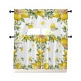 thumbnail image 1 of Farmhouse Lemon Kitchen Curtains Sets 36 Inch Length with Valance, Summer Fruit Botanical Floral Swag Valances and Tiers Curtain Set Drapes Swag Curtains for Living Room, Bathroom, Bedroom, Cafe, 1 of 6