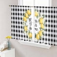 thumbnail image 1 of Farmhouse Lemon Semi Sheer Window Curtains 54 Inches Long, Bless Home Summer Black Buffalo Plaid Rod Pocket Voile Silky Chiffon Curtain Light Filtering Drapes for Living Room, 52"x54", 2 Panels, 1 of 9