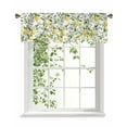 thumbnail image 1 of Farmhouse Lemon Tie Up Valances Curtain, Adjustable Kitchen Floral Eucalyptus Leaf Watercolor Plant Valances for Windows Decor, Rod Pocket Short Curtains Set for Bedroom/Bathroom, 42"x12", 1 of 8