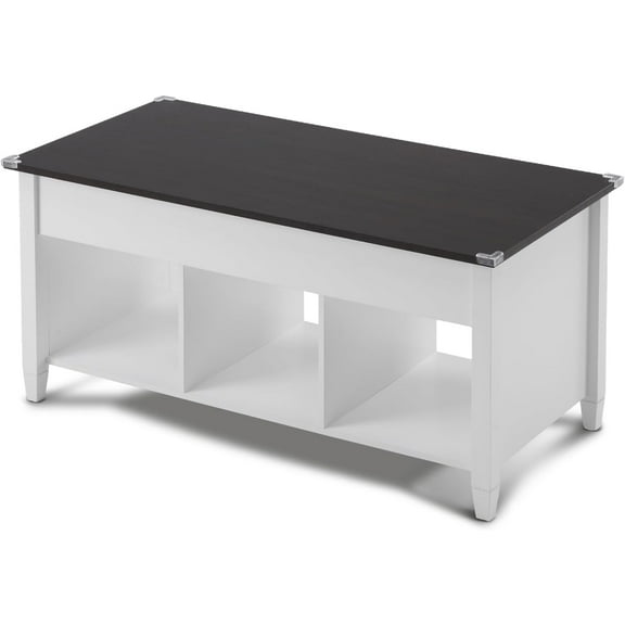 Farmhouse Lift Top Coffee Table, Rustic Grey with Storage Shelf/Hidden Compartment, Mesa De Centro para Sala, Rustic Brown (White Brown, 40" L)