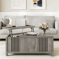 thumbnail image 1 of Farmhouse Lift Top Coffee Table with Storage, 35" Square Large Coffee Table with Hidden Compartment, Rustic Wood Center Table for Living Room, Grey Oak, 1 of 5
