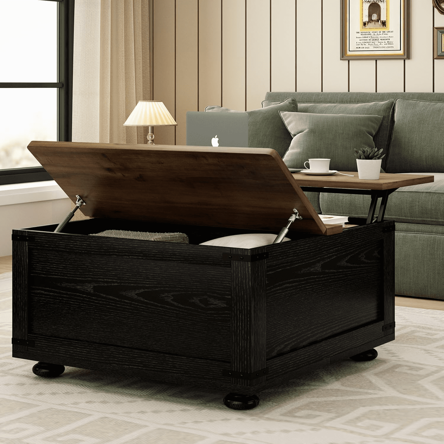 Farmhouse Lift Top Coffee Table with Storage White Lift Top Coffee