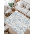 thumbnail image 1 of Farmhouse Light Blue Floral Area Rug for Bedroom 4x6 Ft Linen Boho Paisley Flower Rustic Super Soft fuzzy Throw Rug Non-Slip Fluffy Plush Indoor Floor Carpet for Living Room Nursery Home Decor, 1 of 8
