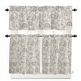 thumbnail image 1 of Farmhouse Light Grey Floral Kitchen Curtains and Valances Set, Linen Boho Paisley Flower Rustic Rod Pocket Window Valance Window Curtain Panels for Living Room Bedroom Laundry, 27.5x36in, 3 Pieces, 1 of 7