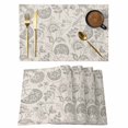 thumbnail image 1 of Farmhouse Light Grey Floral Placemats Set of 2, Linen Boho Paisley Flower Rustic Non-Slip Place Mats Washable Table Mats for Kitchen Dining Table Decorations Indoor/Outdoor, 1 of 9