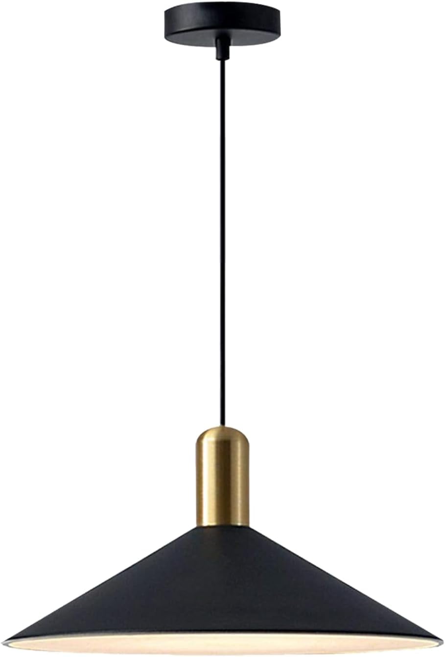 Industrial Black Pendant Light - Adjustable Hanging, Farmhouse Dome, E26 Socket