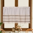 thumbnail image 1 of Farmhouse Linen Valance for Windows Boho Crochet Short Curtain with Tassel Country Green Valance for Kitchen Light Filtering Rod Pocket Window Treatment for Bathroom (2PC), 1 of 6