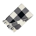 thumbnail image 1 of Elrene Home Fashions Farmhouse Living Buffalo Check Cozy Fringe Blanket Throw for Couch Sofa Bed Everyday 50 x60 Single Black, 1 of 5