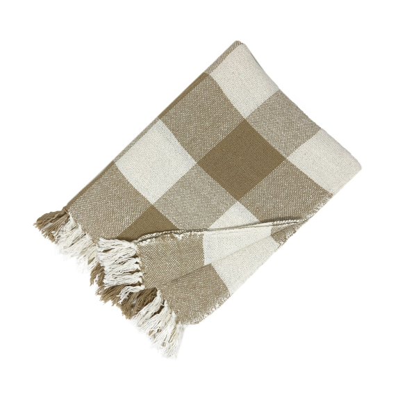 Farmhouse Living Buffalo Check Fringe Throw Blanket