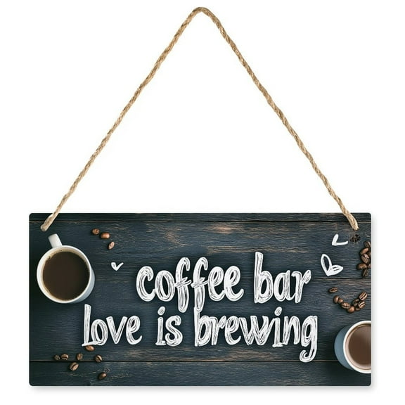 Farmhouse Love Is Brewing Wood Wall Sign Coffee Tea Lover Gift Decorative Desk Sign