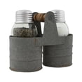 thumbnail image 1 of Farmhouse Mason Jar Salt Pepper Shaker Set Rustic Condiment Holder Caddy, 1 of 3