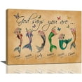 thumbnail image 1 of Farmhouse Mermaid Tail Decor Wall Art Rustic God Says You Are Pictures Wall Decor for Girl Gift Canvas Painting Prints Artwork Home Decorations Framed for Bathroom Kitchen Bedroom Living Room 16"x12", 1 of 6