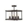 thumbnail image 1 of Farmhouse Metal 4 Light Ceiling Fixture with Wall Outlet Switch, Bronze, 1 of 4