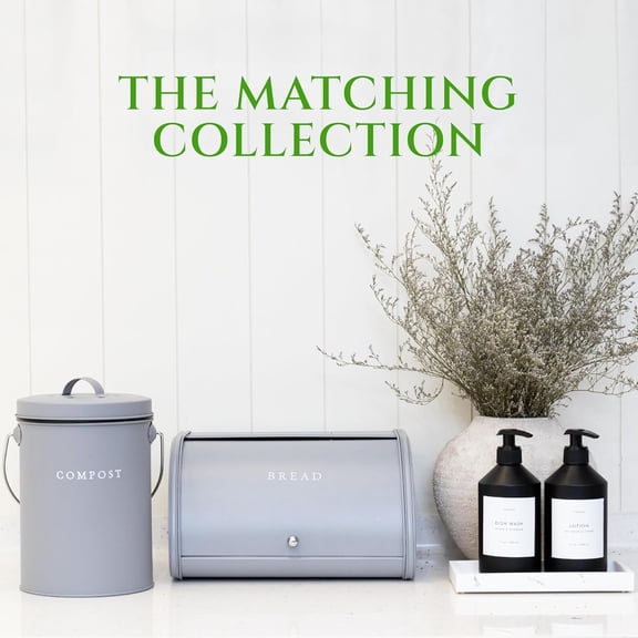 Farmhouse Metal Bread Box for Kitchen Countertop, Airtight Roll Top Bread Storage Container for Homemade and Sourdough Bread