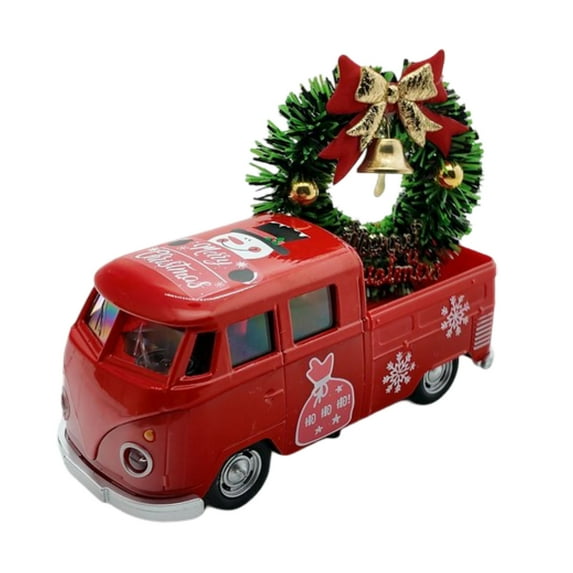 Red Truck Metal Pickup Planter for Farmhouse - Ideal Centerpiece for Christmas Holiday and All Seasons
