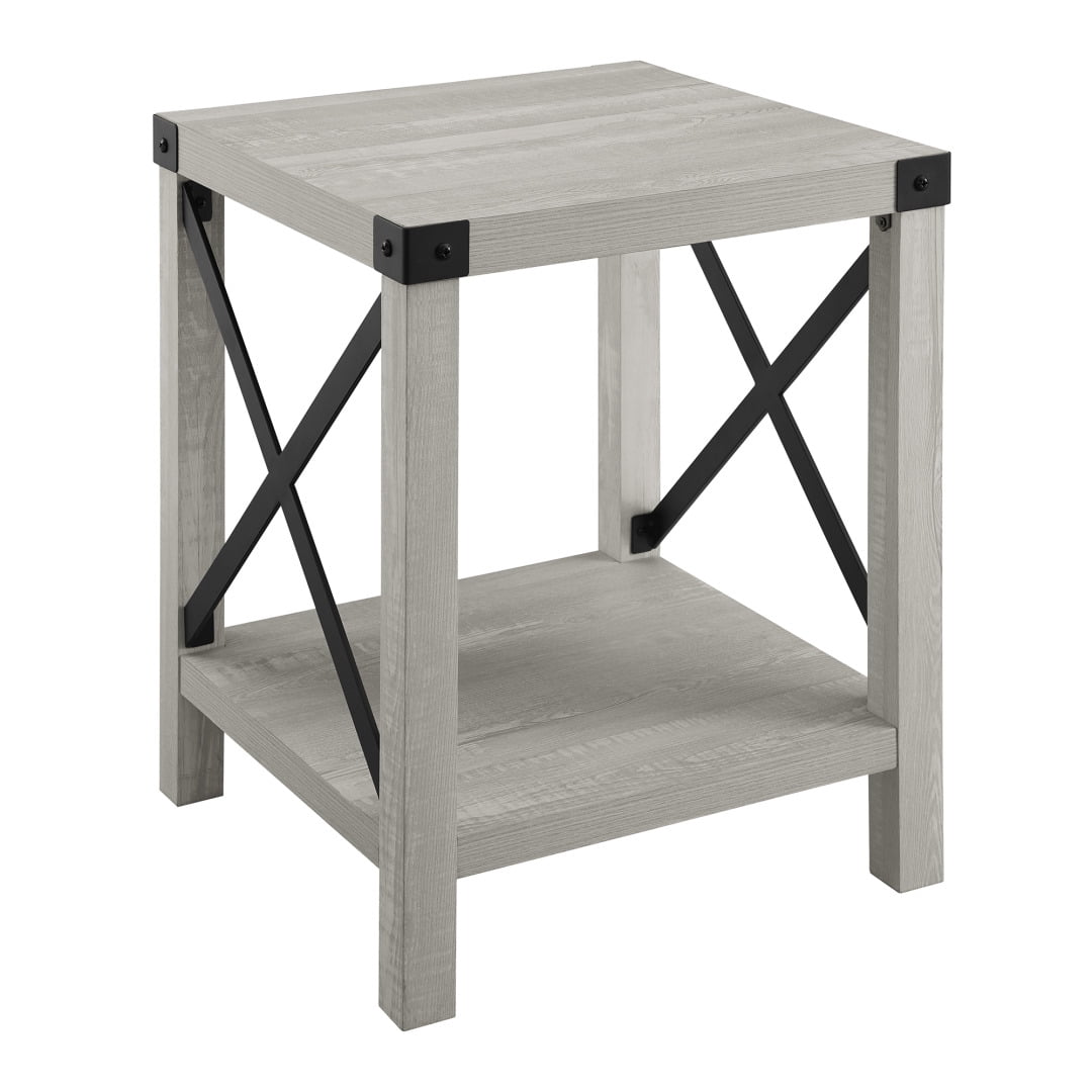 Picture Idea: Farmhouse Metal X Entryway Table 2 Tier Industrial Side Table