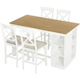 Farmhouse Minimalist Counter Height Dining Table Set with 4 Upholstered ...