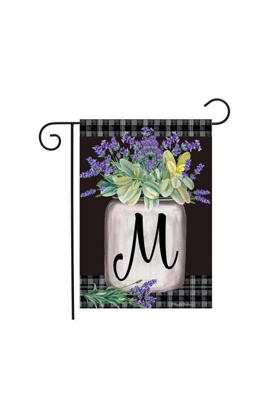 Farmhouse Monogram Letter M Flag 12x18 POLE NOT INCLUDED Garden Flag