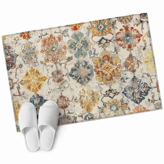 Farmhouse Morocco Large Area Rugs for Bedroom Living Room, Soft Non Slip Carpet Bedside Rug, Boho Abstract Shabby Texture Art Rectangular Floor Cover Kitchen Accent Rug 2'x3' for Dining Room/Office