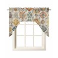 thumbnail image 1 of Farmhouse Morocco Swag Valances for Windows, Small Curtains Drapes, Boho Abstract Shabby Texture Art Kitchen Window Curtains Over Sink Rod Pocket Window Treatment Valance for Bedroom/Bathroom 56"x36", 1 of 5