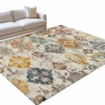 thumbnail image 1 of Farmhouse Morocco Washable Rug 4x6 Area Rug for Living Room Bedroom Non Slip Indoor Floor Rectangle Carpet Soft Low Pile Large Boho Abstract Shabby Texture Art Entryway Rugs for Dining Room Office, 1 of 9