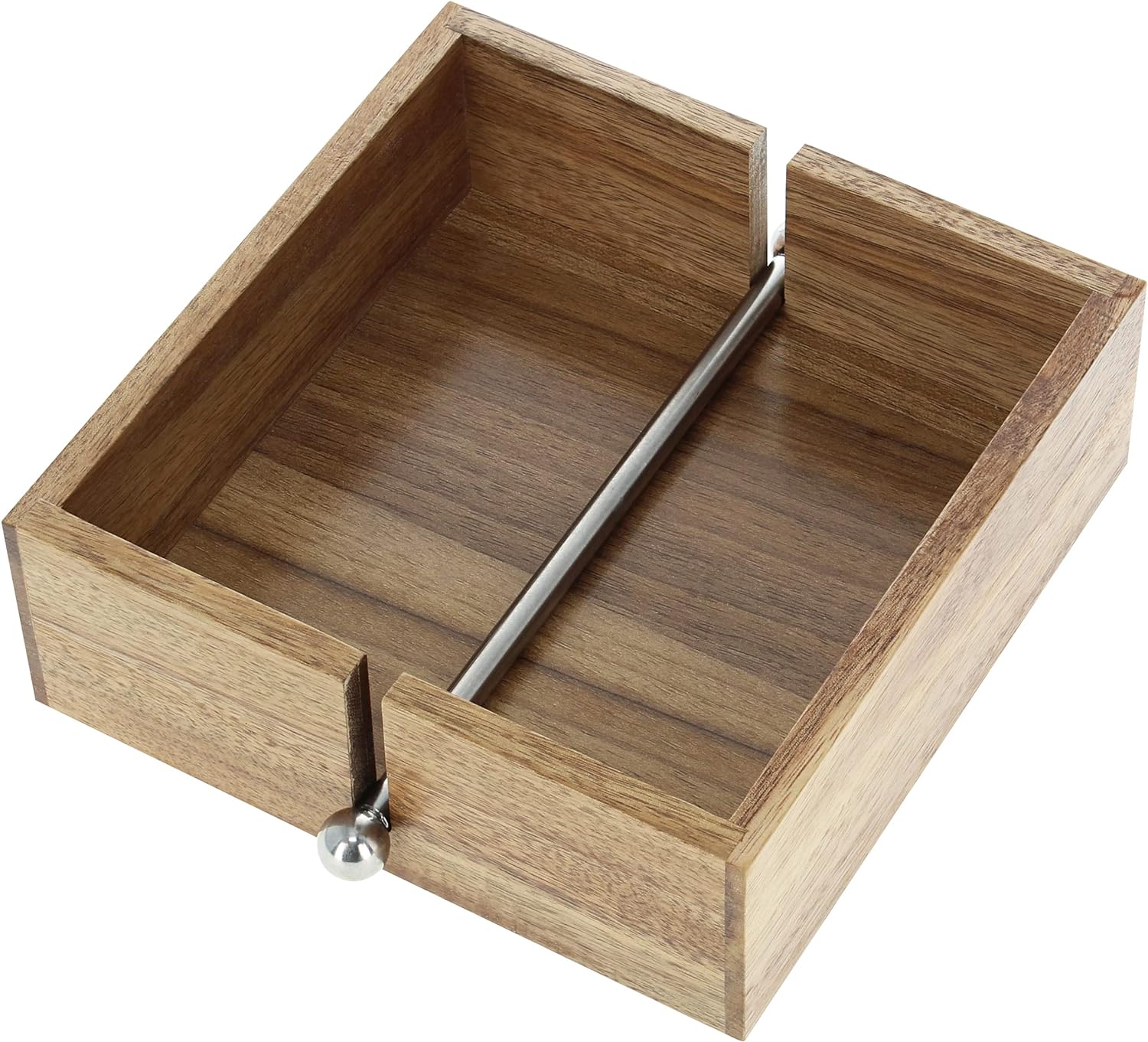 Farmhouse Napkin Holder Dark Acacia Wood Weighted Napkin Holder For