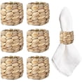 thumbnail image 1 of Farmhouse Napkin Rings, Hand-Woven Napkin Rings for Table Decor, Fall Rustic Napkins Rings, Napkin Holder Buckles for Holiday Party, Easter, Birthday, Thanksgiving, Christmas, 1 of 4