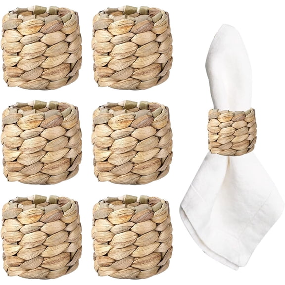 Farmhouse Napkin Rings, Hand-Woven Napkin Rings for Table Decor, Fall Rustic Napkins Rings, Napkin Holder Buckles for Holiday Party, Easter, Birthday, Thanksgiving, Christmas