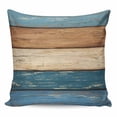 thumbnail image 1 of Farmhouse Navy Blue Brown Pillow Covers 18x18 Inch Decorative Throw Pillow Cover, Vintage Wooden Striped Sofa Pillowcases Accent Cushion Case Home Decor Bedroom Living Room, 1 of 6