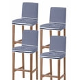 thumbnail image 1 of Farmhouse Navy Blue White Striped Bar Stool Covers Set of 4, Modern Stripes Stretch Washable Bar Chair Covers with Backs, Removable Pub Counter Height Chair Cover for Kitchen Dining Room Cafe, 1 of 7