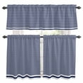 thumbnail image 1 of Farmhouse Navy Blue White Striped Kitchen Curtains Sets for Windows 36 Inch Length, Modern Stripes Rod Pocket Window Treatments Tier Curtains and Valances Set for Bedroom/Bathroom, 1 of 8