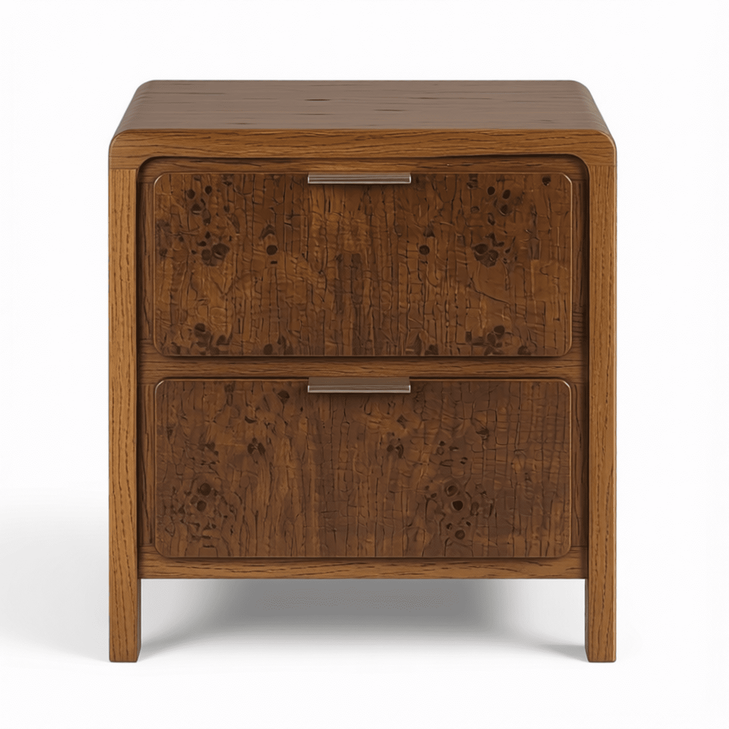 Rustic Java Wood Side Table Farmhouse Nightstand with 2 Drawers, Distressed Wood Rustic Accent ...