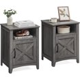 thumbnail image 1 of Farmhouse Nightstand with Barn Door  Set of Bedside Table with Storage  Side End Table  Night Stand  Open Compartment  for Bedroom  Rustic  and Honey  | with Barn Door  with Storage  Open, 1 of 2