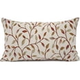 thumbnail image 1 of Farmhouse Oblong Rectangle Floral Chenille Embroidery Decorative Throw Pillow Case Cushion Cover Lumbar Pillowcase for Sofa 12 x 20 Inch, Brown Leaves, 1 of 6