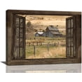 thumbnail image 1 of Farmhouse Old Barn Wall Art Western Landscape Pictures Wall Decor Rustic Country Barn Canvas Print Painting Artwork Modern Home Decorations for Bathroom Bedroom Office Living Room, 1 of 6