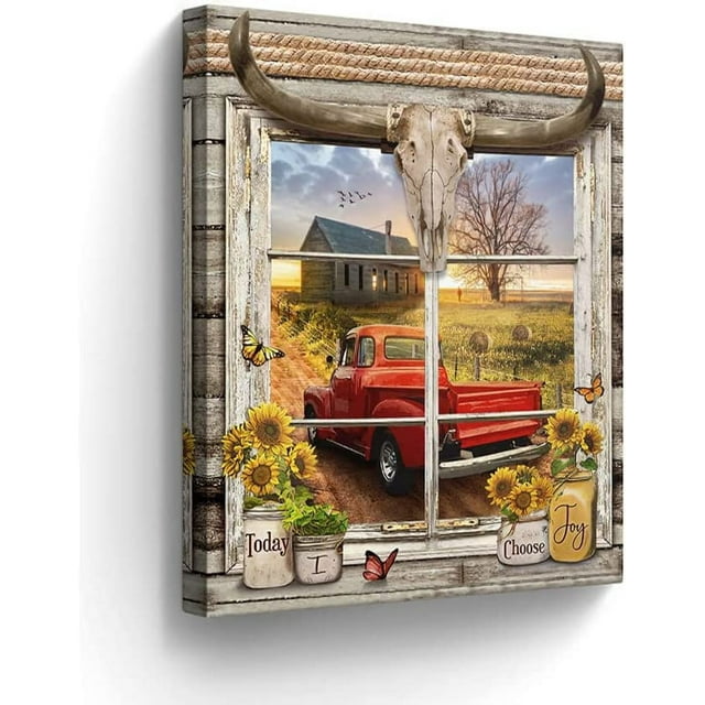 Farmhouse Old Red Trucks Wall Art Old Barn Pictures Wall Decor Marson