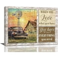 thumbnail image 1 of Farmhouse Old Truck Wall Art Rustic Country pictures Wall Decor Windmill Barn Canvas Prints Framed Modern Farm Painting Artwork Home Decoration for Bathroom Kitchen Living Room Office 16"x12", 1 of 6