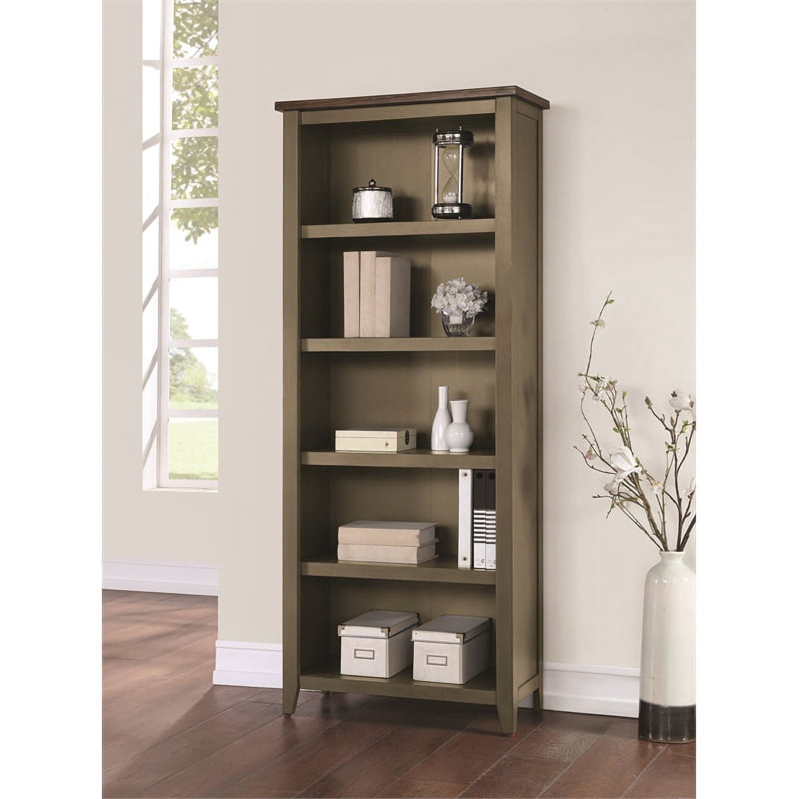 Farmhouse Open Wood Bookcase Bookcase Green Wood - Walmart.com
