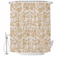 thumbnail image 1 of Farmhouse Orange Shower Curtain Set - Long 72" x 84" Washable Bathtub Curtain with 12 Hooks, Vintage Flower Leaf Botanical Plant Waterproof Fabric Stall Shower Curtains for Bathroom/Bathtub Décor, 1 of 6