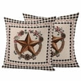 thumbnail image 1 of Farmhouse Outdoor Waterproof Pillow Covers, Country Star Berry Plaid Lodge Grey Brown Decorative Square Throw Pillowcase Sofa Cushion Sham for Patio/Couch/Chair, 20"x20" 2 Pack, 1 of 8