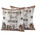 thumbnail image 1 of Farmhouse Outdoor Waterproof Pillow Covers, Retro Country Star Berry Vintage Wood Grain Decorative Square Throw Pillowcase Sofa Cushion Sham for Patio/Couch/Chair, 18"x18" 2 Pack, 1 of 8
