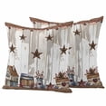 thumbnail image 1 of Farmhouse Outdoor Waterproof Pillow Covers, Western Texas Star American Country Berry Decorative Square Throw Pillowcase Sofa Cushion Sham for Patio/Couch/Chair, 26"x26" 2 Pack, 1 of 8