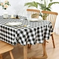 thumbnail image 1 of Farmhouse Oval Checkered Tablecloth Black and White Gingham Table Cloth Buffalo Plaid Fabric Table Cover for Dining Room Kitchen Party Table Decor 60x84 Inch, 1 of 6